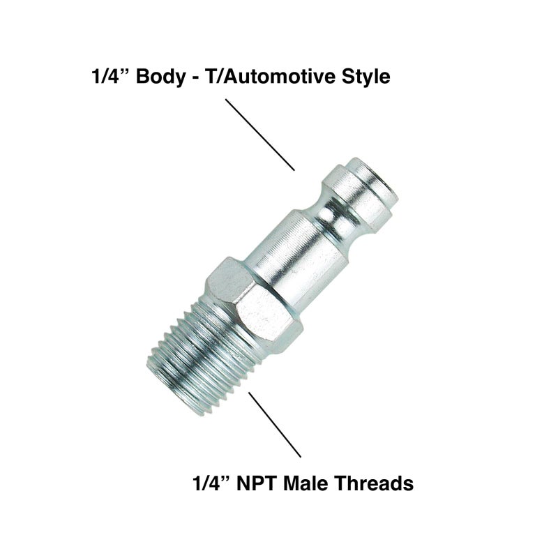 Primefit TP1414MS-B25-P Automotive Style Air Quick Connect Plugs/Nipples 1/4" Body x 1/4" Male NPT - Image 2